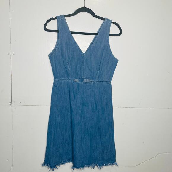 Vintage Y2k Design Lab Denim Dress With Cutout and Raw Hem Woman's Medium - Picture 1 of 4
